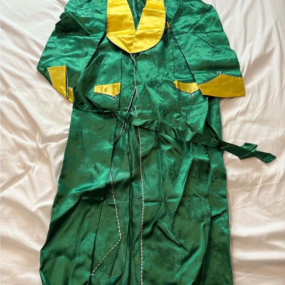 Vtg 1950s Traditional Korean Women's M 8-10 Hanbok 4 Piece Green Embroidered - Picture 15 of 16